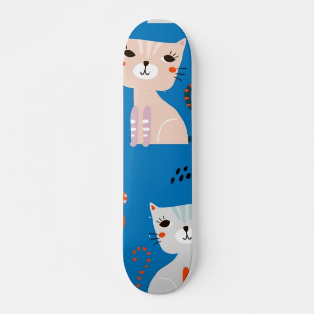 Skateboard Patrón de gato (Anverso )