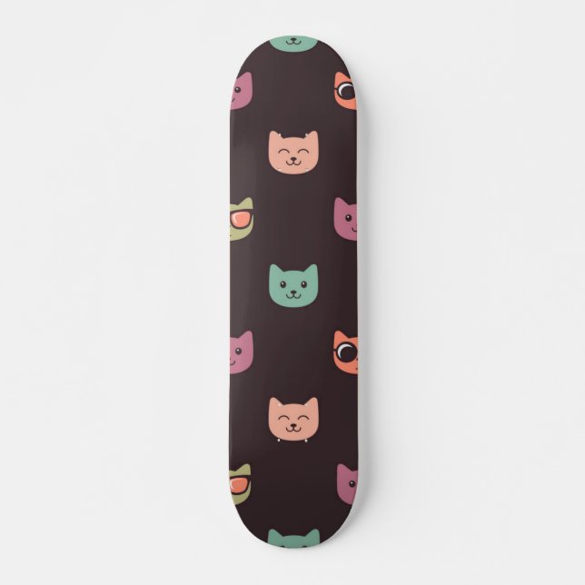 Skateboard Patrón de gato (Anverso )