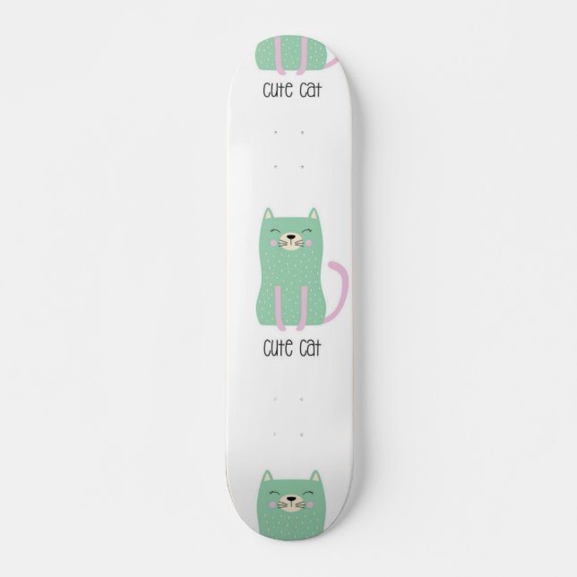 Skateboard Patrón de gato (Anverso )