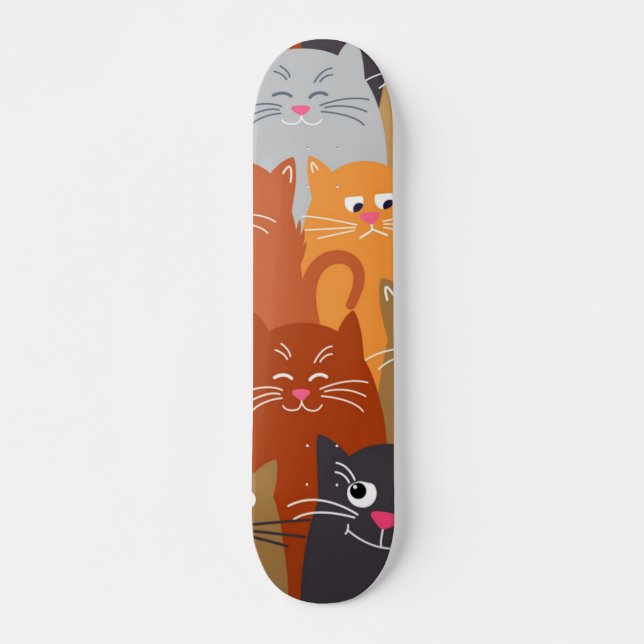 Skateboard Patrón de gato (Anverso )
