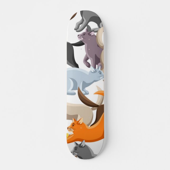Skateboard Patrón de gato (Anverso )