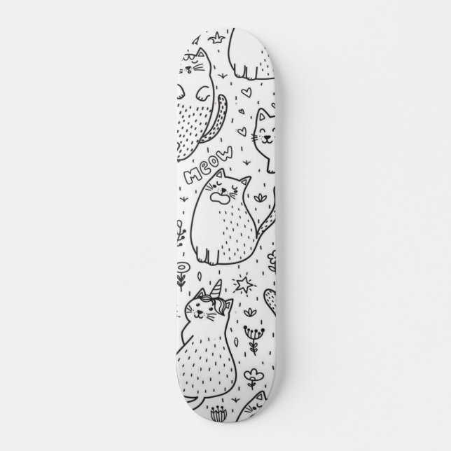 Skateboard Patrón de gato (Anverso )