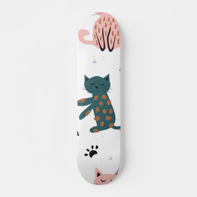 Skateboard Patrón de gato (Anverso )