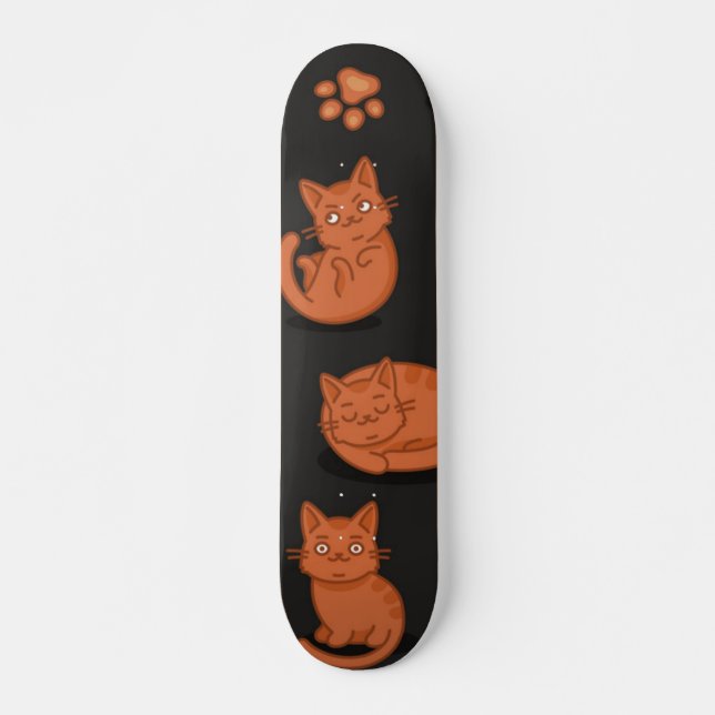 Skateboard Patrón de gato (Anverso )