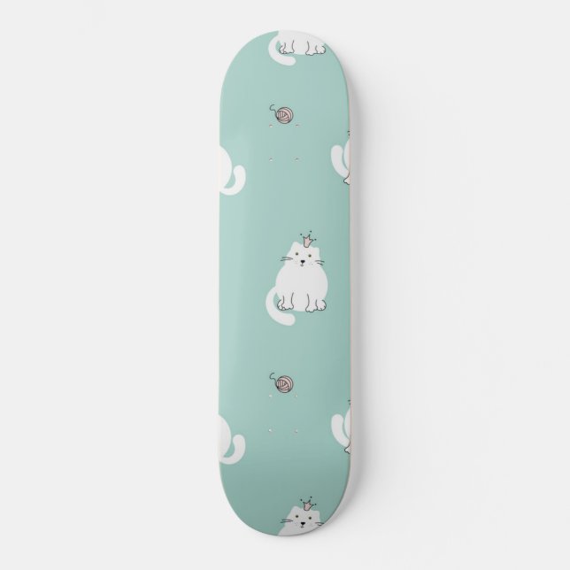 Skateboard Patrón de gato (Anverso)