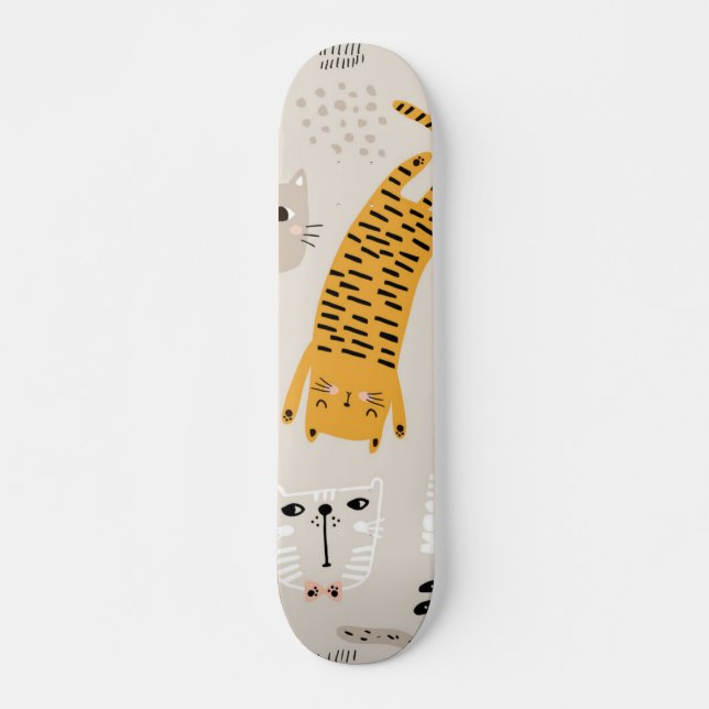 Skateboard Patrón de gato (Anverso )
