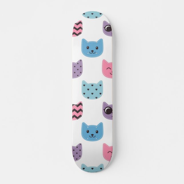 Skateboard Patrón de gato (Anverso )
