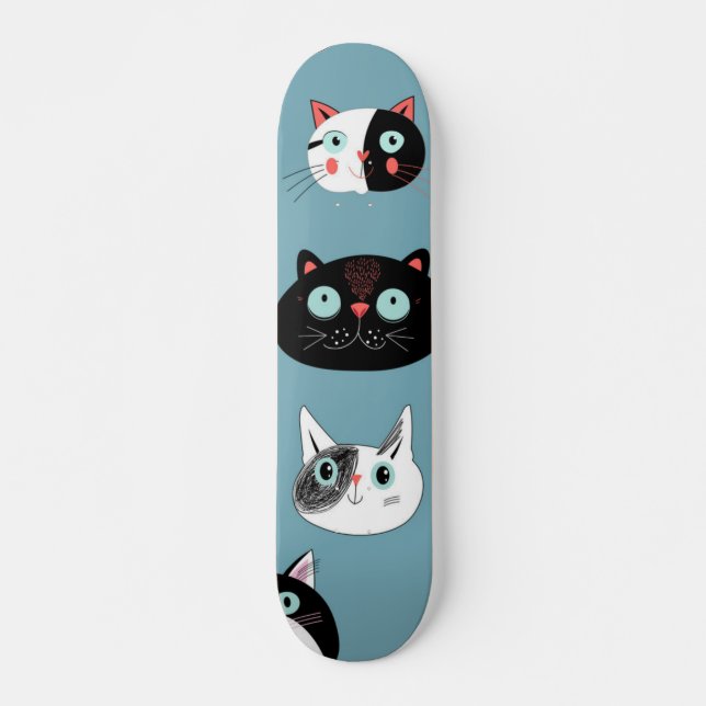 Skateboard Patrón de gato (Anverso )
