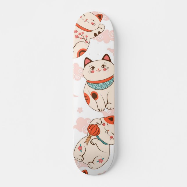 Skateboard Patrón de gato (Anverso )