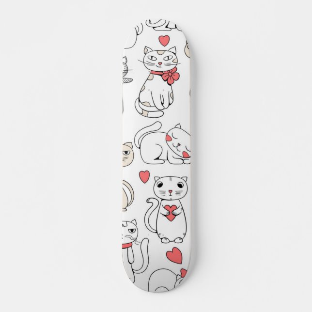 Skateboard Patrón de gato (Anverso )