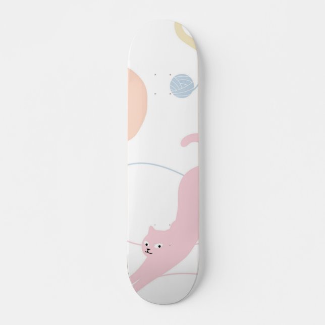 Skateboard Patrón de gato (Anverso )