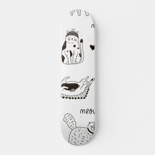 Skateboard Patrón de gato (Anverso )