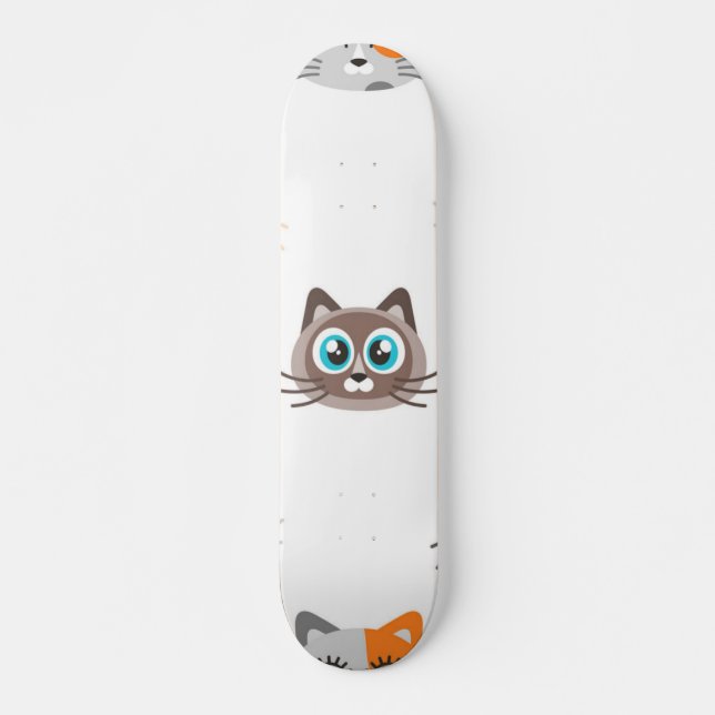 Skateboard Patrón de gato (Anverso )