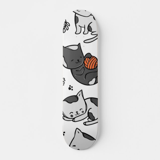 Skateboard Patrón de gato (Anverso )