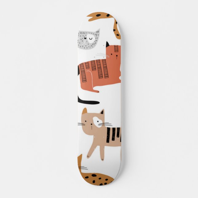 Skateboard Patrón de gato (Anverso )