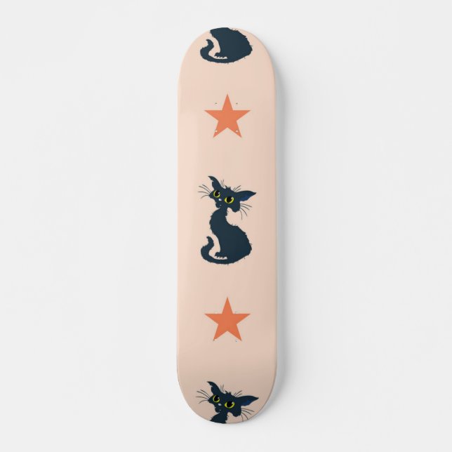 Skateboard Patrón de gato (Anverso )