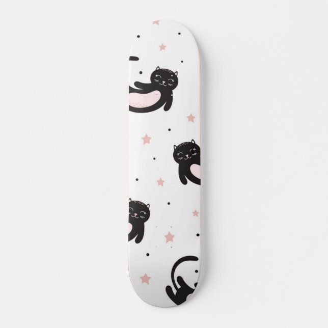 Skateboard Patrón de gato (Anverso )