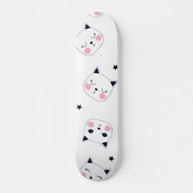 Skateboard Patrón de gato (Anverso )