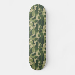 Skateboard Patrón de gatos de camuflaje Ejército Gatos Gatito