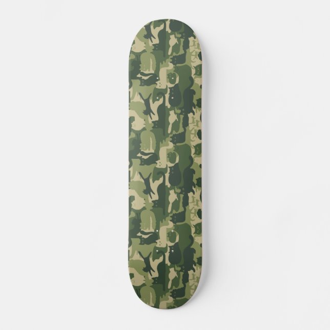 Skateboard Patrón de gatos de camuflaje Ejército Gatos Gatito (Anverso)