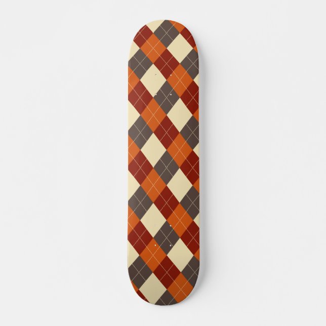 Skateboard Patrón de Gingham otoño/otoño (Anverso )