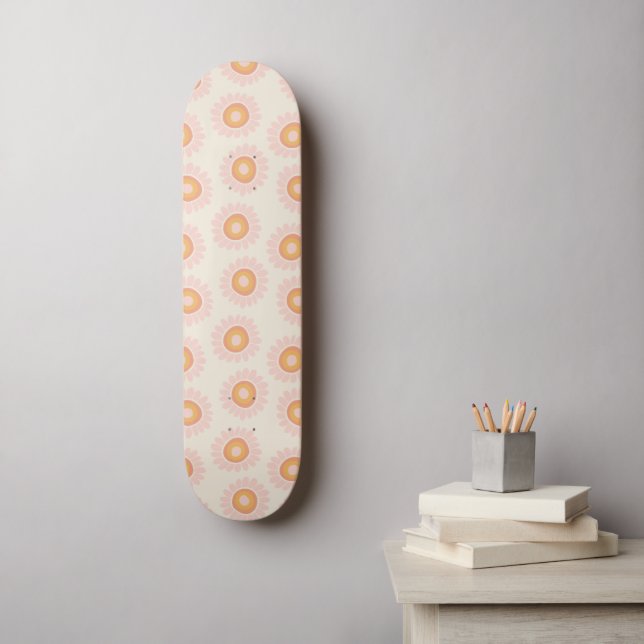 Skateboard Patrón de girasol Dushi 1 - continuo (Arte de la pared)