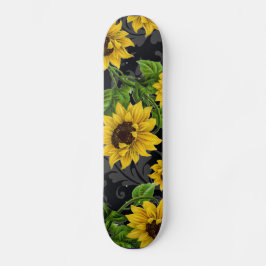 Skateboard Patrón de girasol vintado