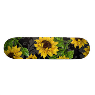 Skateboard Patrón de girasol vintado