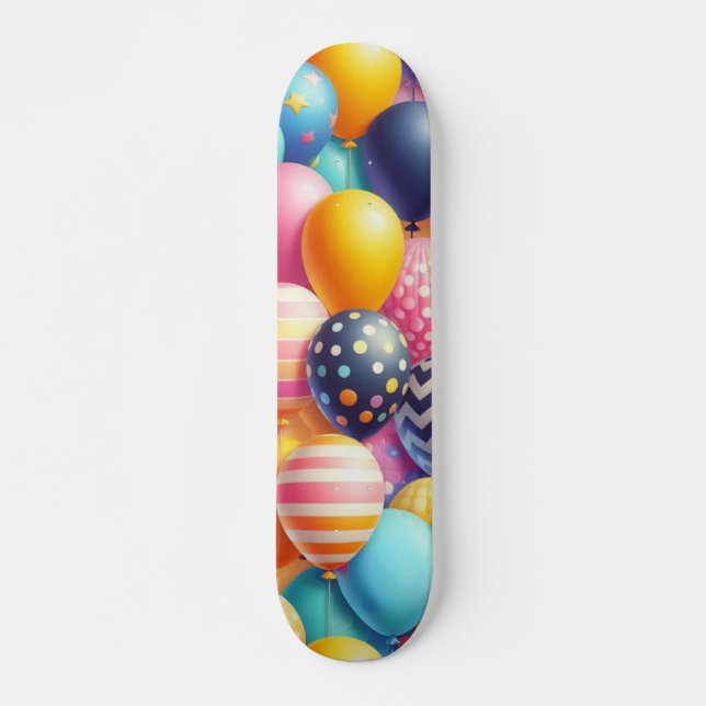 Skateboard Patrón de globos coloridos (Anverso )