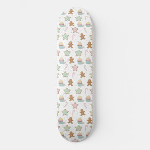 Skateboard Patrón de golosinas de panadería de Navidad