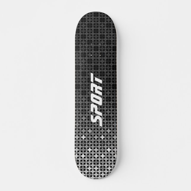 Skateboard Patrón de gradiente geométrico en blanco y negro (Anverso )