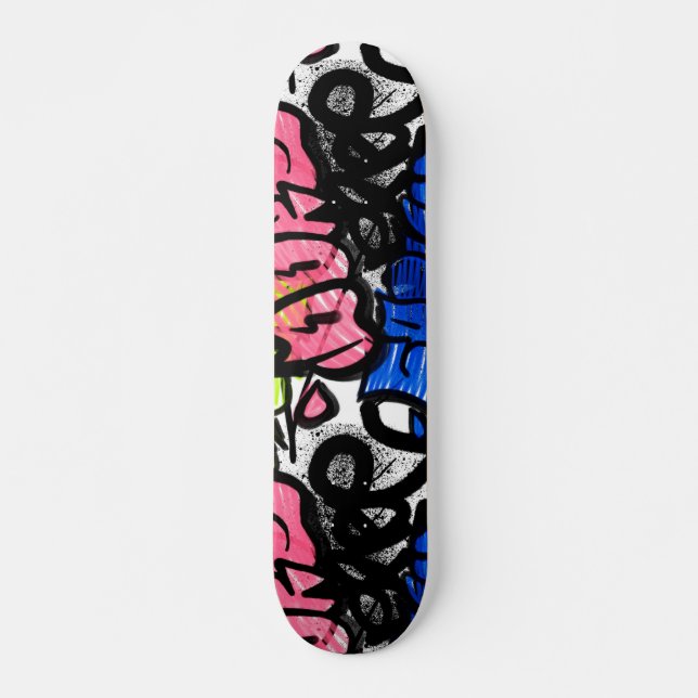 Skateboard Patrón de graffiti (Anverso )