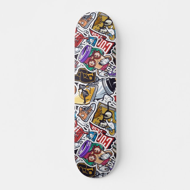 Skateboard Patrón de graffiti urbano de arte dinámico univers (Anverso )