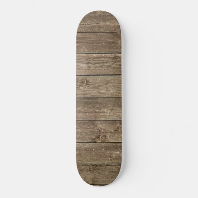 Skateboard Patrón de grano de madera marrón Zen (Anverso)