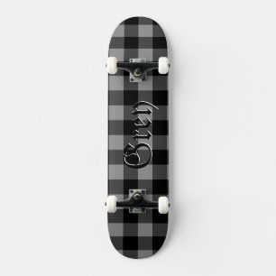 Skateboard Patrón de gránulos gris tostados de búfalo Tartán 
