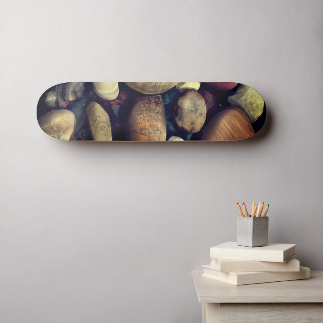 Skateboard Patrón de guijarros de playa (Arte de pared (horz))