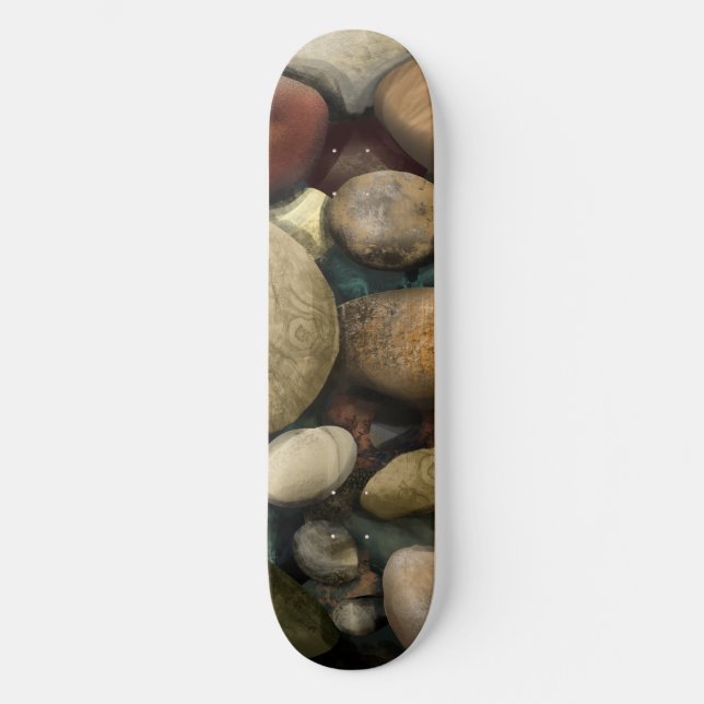 Skateboard Patrón de guijarros de playa (Anverso)