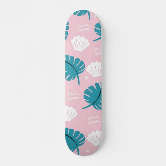 Skateboard Patrón de hojas (Anverso )
