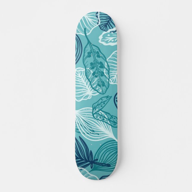 Skateboard Patrón de hojas (Anverso )