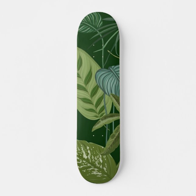 Skateboard Patrón de hojas (Anverso )