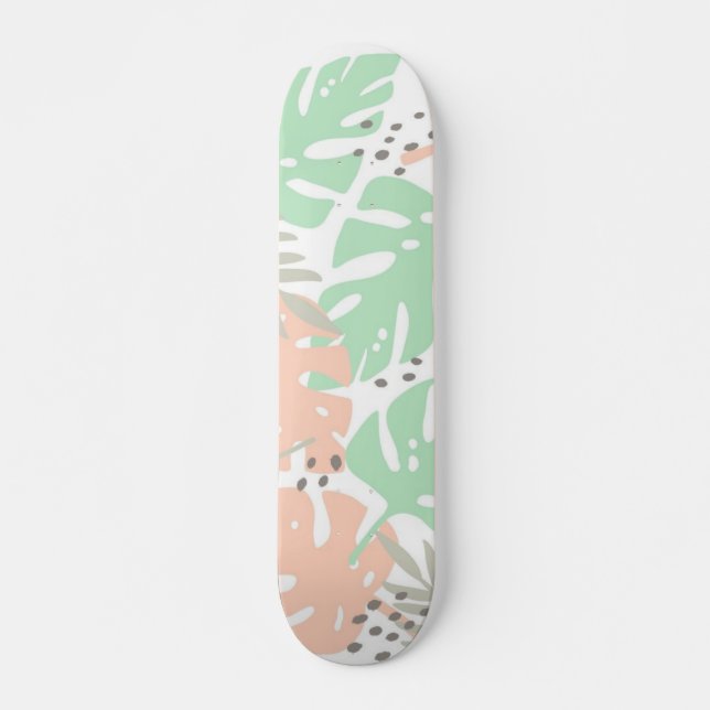Skateboard Patrón de hojas (Anverso )