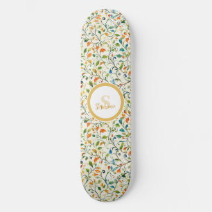 Skateboard Patrón de hojas de paisley coloridas de inspiració
