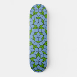 Skateboard Patrón de hombus penrose verde y azul