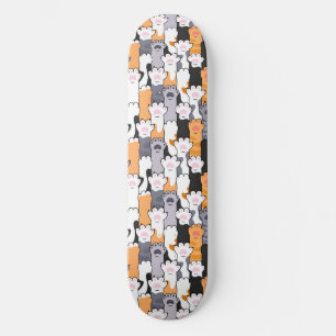 Skateboard Patrón de Huellas de Gato