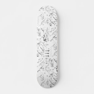 Skateboard Patrón de huesos fósiles de dinosaurios