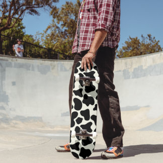 Skateboard Patrón de impresión de animales de vaca cutánea -