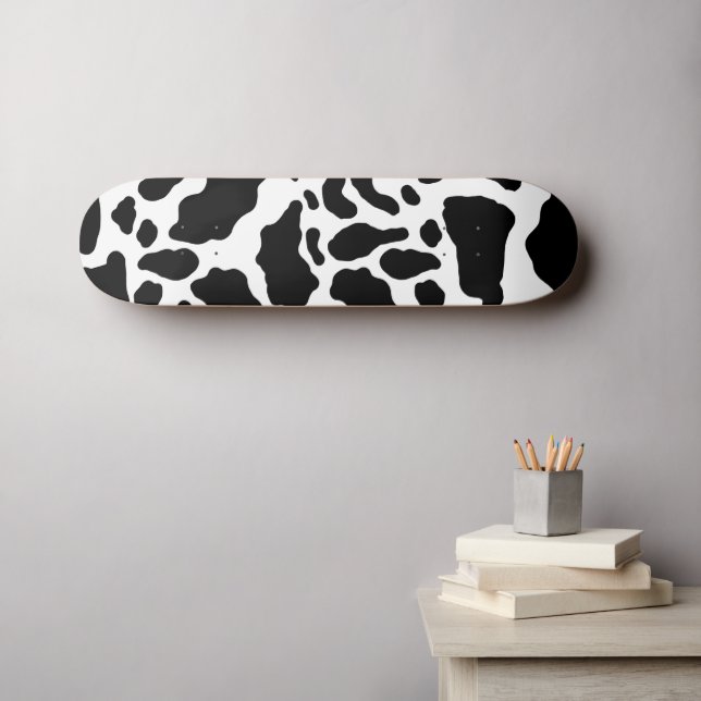 Skateboard Patrón de impresión de animales en puntos de vaca  (Arte de pared (horz))