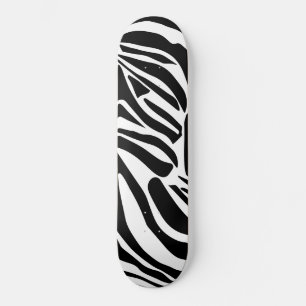 Skateboard Patrón de impresión de cebra en blanco y negro atr