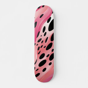 Skateboard Patrón de impresión de leopardo rosa
