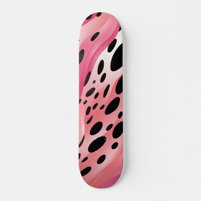 Skateboard Patrón de impresión de leopardo rosa (Anverso )